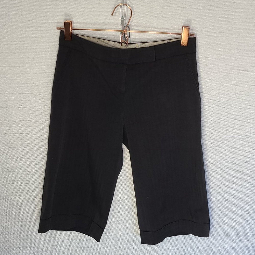 Poleci Shorts Black Bermuda Zip Button Clasp Size 2